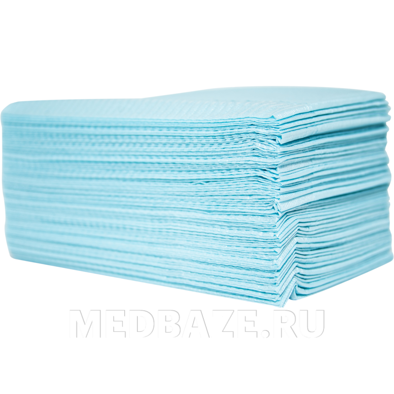 Нагрудники стоматологические, ламинированные, 45*33 см, голубой, Euronda Monoart, 500 шт/уп