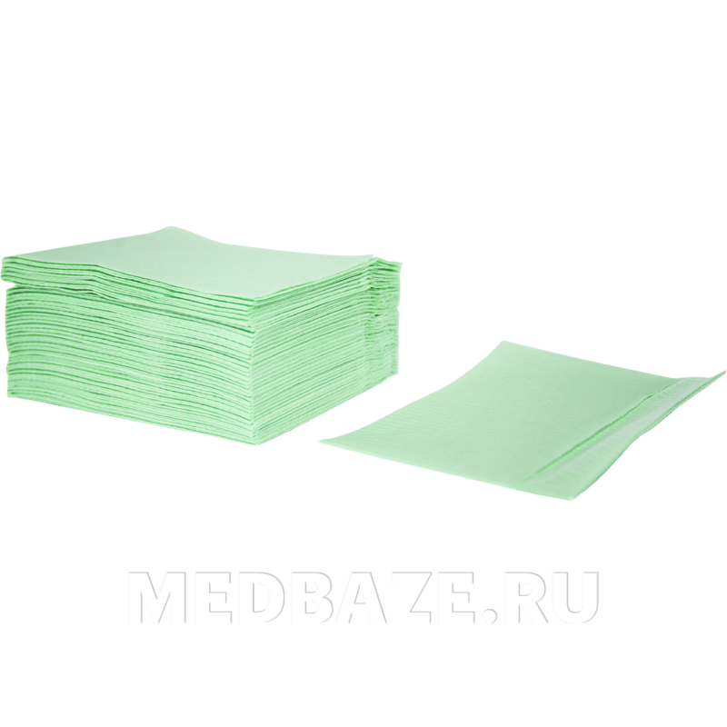 Нагрудники стоматологические ламинированные, 45*33 см, зеленый, Euronda Monoart, 500 шт/уп