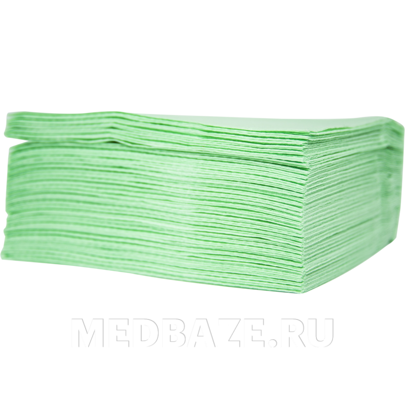 Нагрудники стоматологические ламинированные, 45*33 см, зеленый, Euronda Monoart, 500 шт/уп
