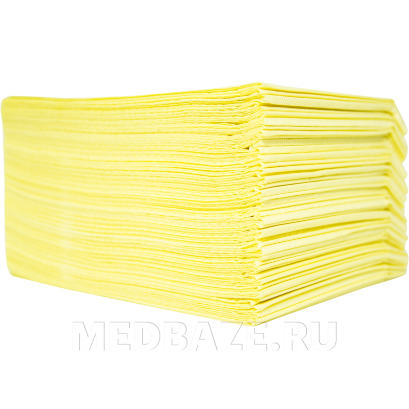 Нагрудники стоматологические ламинированные, 45*33 см, желтый, Euronda Monoart, 500 шт/уп