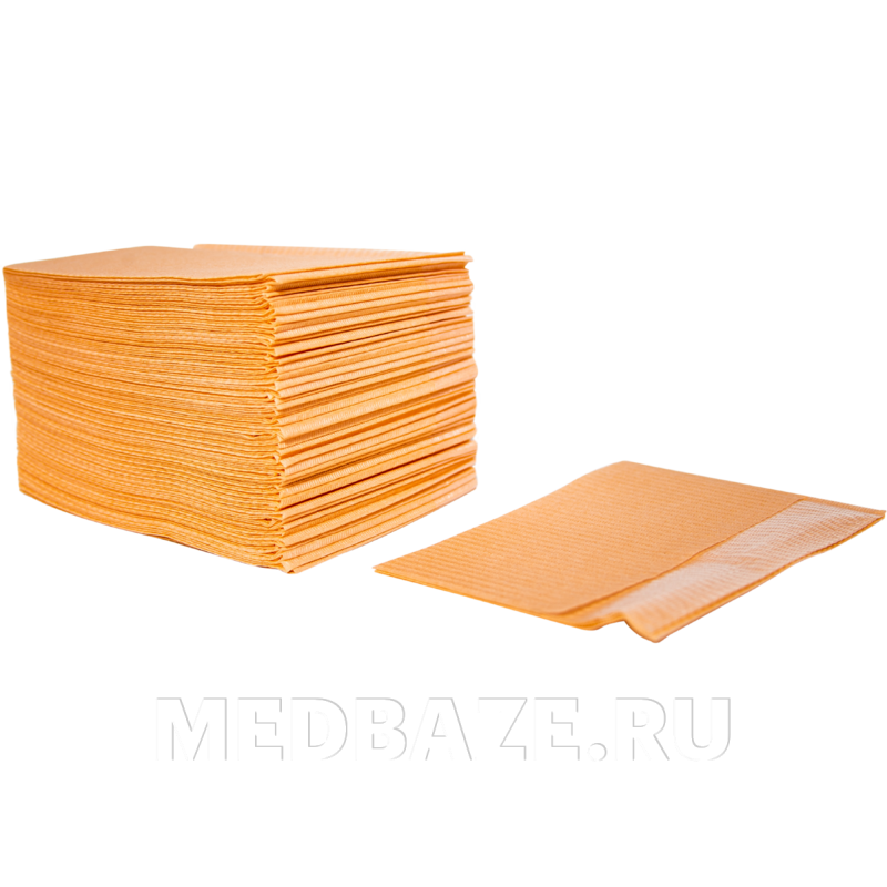 Нагрудники стоматологические ламинированные, 45*33 см, оранжевый, Euronda Monoart, 500 шт/уп