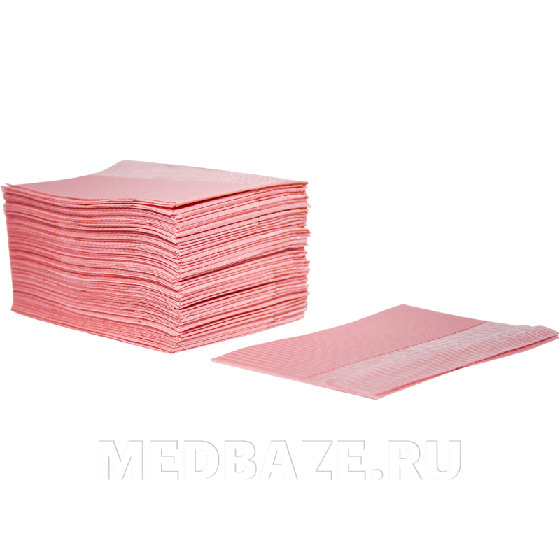 Нагрудники стоматологические ламинированные, 45*33 см, розовый, Euronda Monart, 500 шт/уп