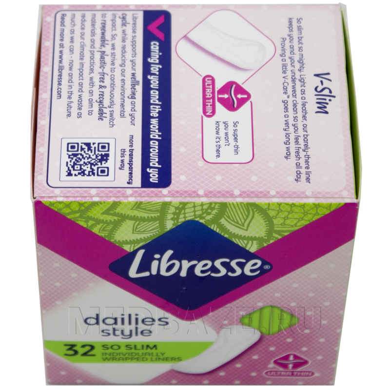 Прокладки гигиенические ежедневные Libresse Normal, в индивидуальной упаковке, 32 шт/уп