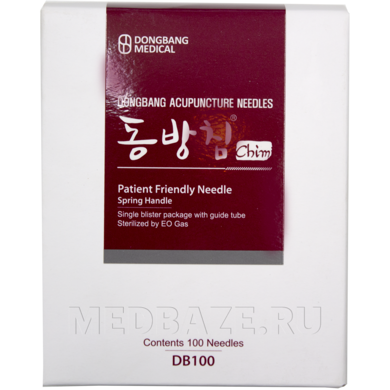 Игла акупунктурная с направителем одноразовая 0.30*50 мм, ДонгБанг, 100 шт/уп