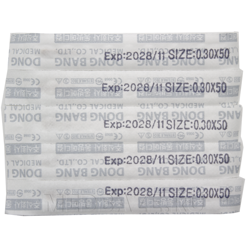 Игла акупунктурная с направителем одноразовая 0.30*50 мм, ДонгБанг, 100 шт/уп