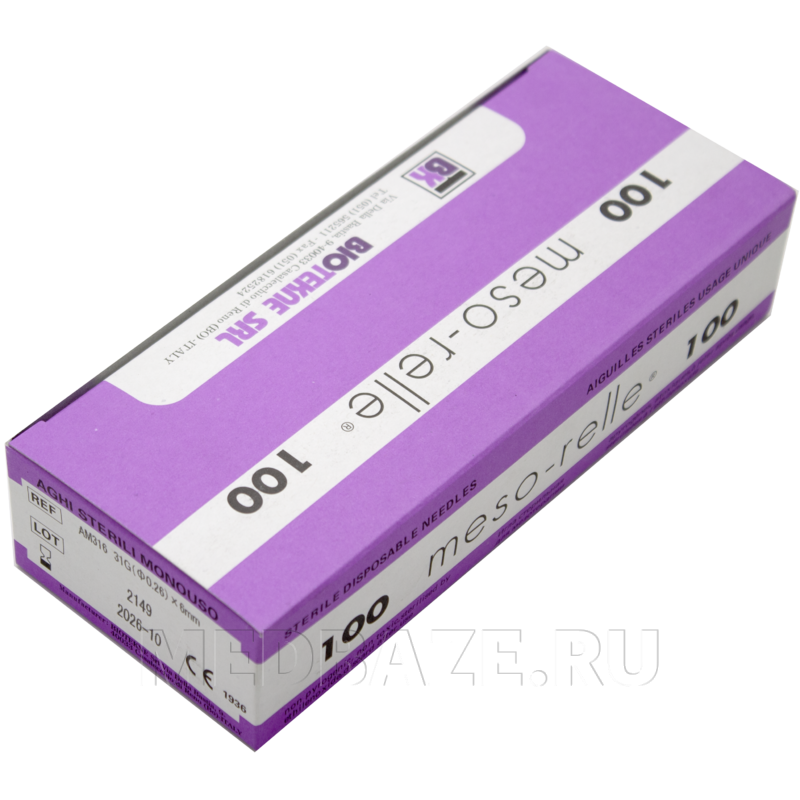 Игла Meso-relle 31G 0.26*6 мм, 100 шт/уп