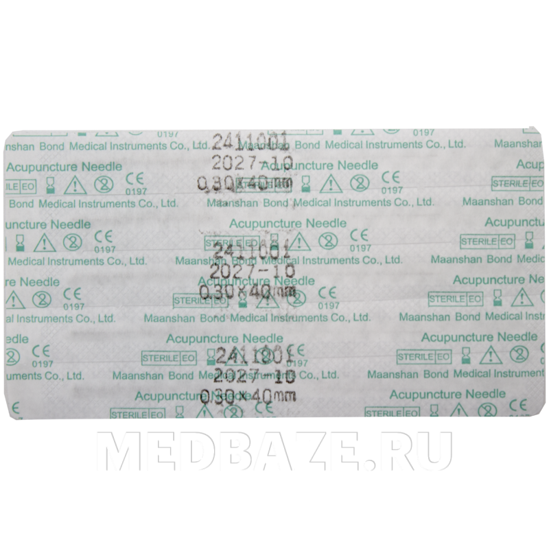 Игла акупунктурная без направителя одноразовая 0.30*40 мм, Субал, 100 шт/уп