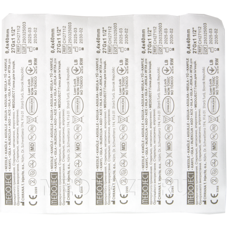 Игла инъекционная 27G 0.40*40 мм Medoject (CH27112), Chirana, 100 шт/уп