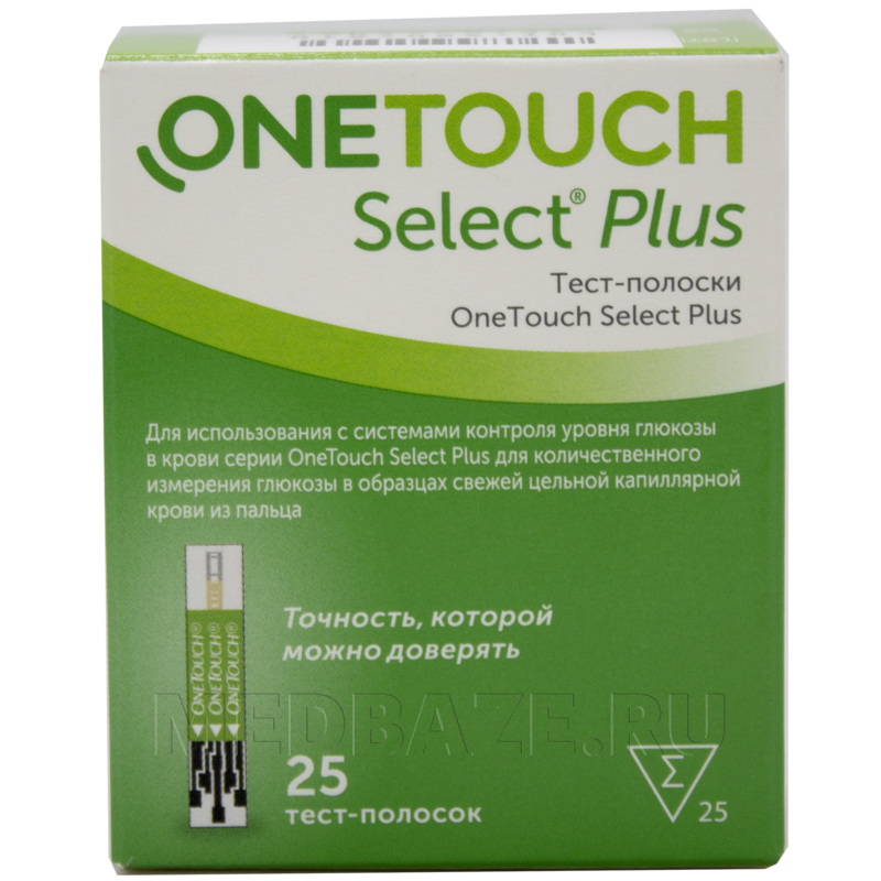 Тест полоски Ван тач селект плюс, 25 шт/уп