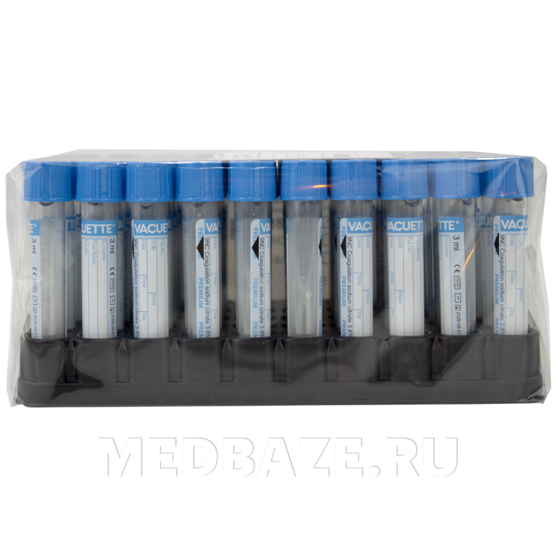 Пробирка вакуумная с цитратом натрия 3 мл, 13*75 мм, 3.8% (454385), Vacuette, 50 шт/уп