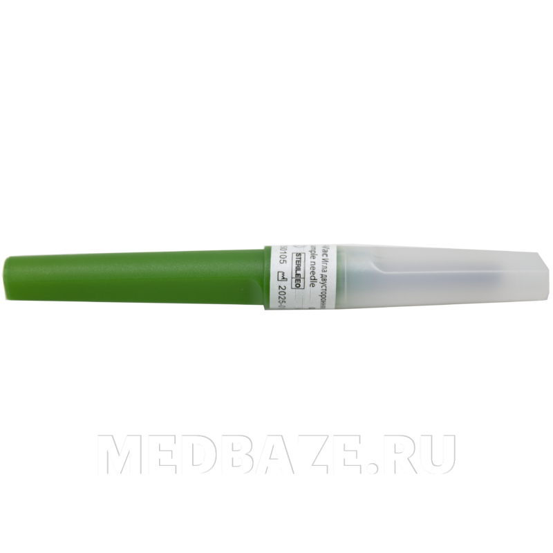 Игла двусторонняя с прозрачной камерой 21G*0.8*38 мм, (MN2112), Lind-Vac, 100 шт/уп