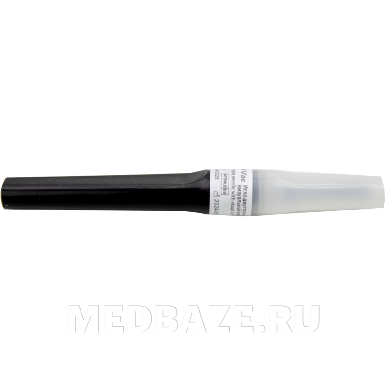 Игла двусторонняя с прозрачной камерой 22G 0.7*25 мм, (VN2210), Lind-Vac, 50 шт/уп