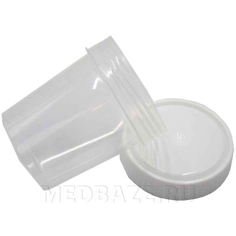 Контейнер для мочи, 60 мл, нестерильный, крышка, белый, (КООНПП-60), КОМП-60, Перинт