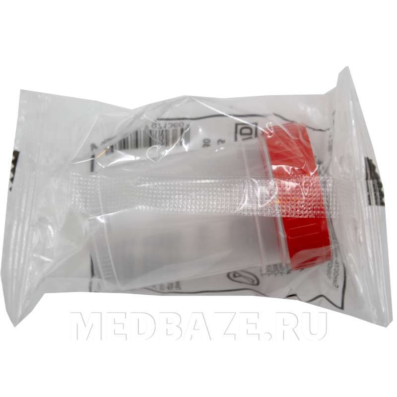 Контейнер для мочи 60 мл, стерильный (КБЛ-60), Медком