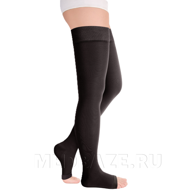 Чулки с простой резинкой на силиконовой основе с открытым носком Idealista ID-310, 2 класс компрессии, Экотен