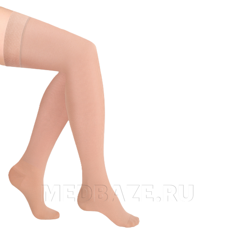 Чулки с простой резинкой на силиконовой основе с закрытым носком Idealista ID-300, 2 класс компрессии, Экотен