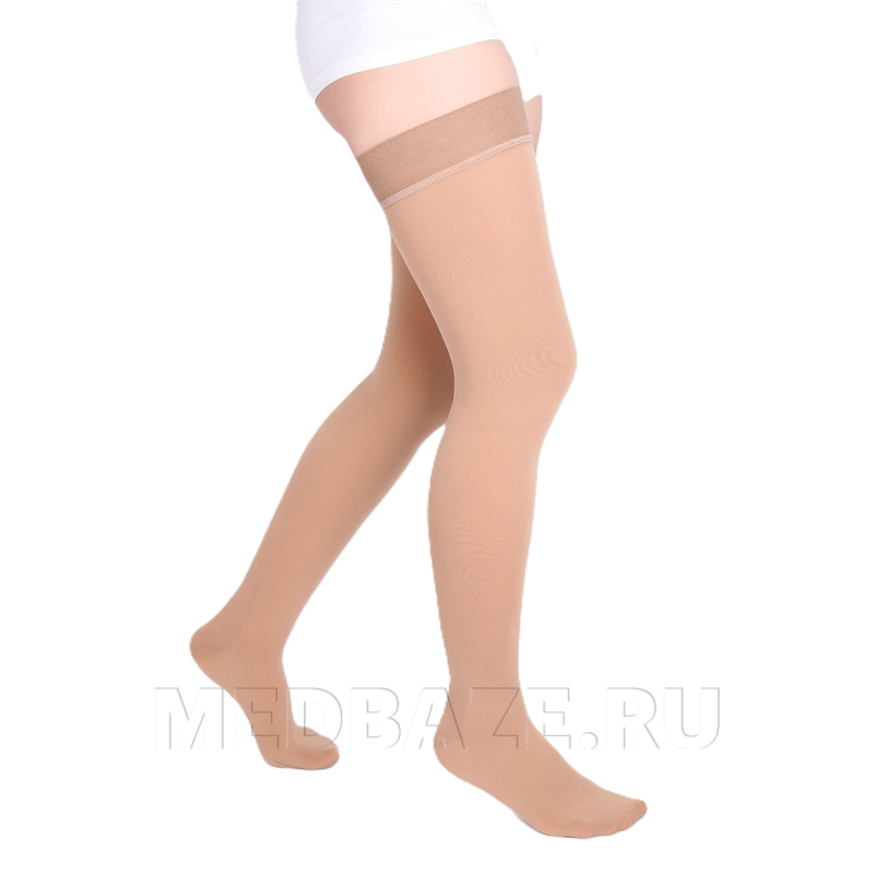 Чулки с простой резинкой на силиконовой основе с закрытым носком Idealista ID-300, 1 класс компрессии, Экотен