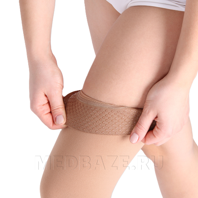 Чулки с простой резинкой на силиконовой основе с закрытым носком Idealista ID-300, 1 класс компрессии, Экотен