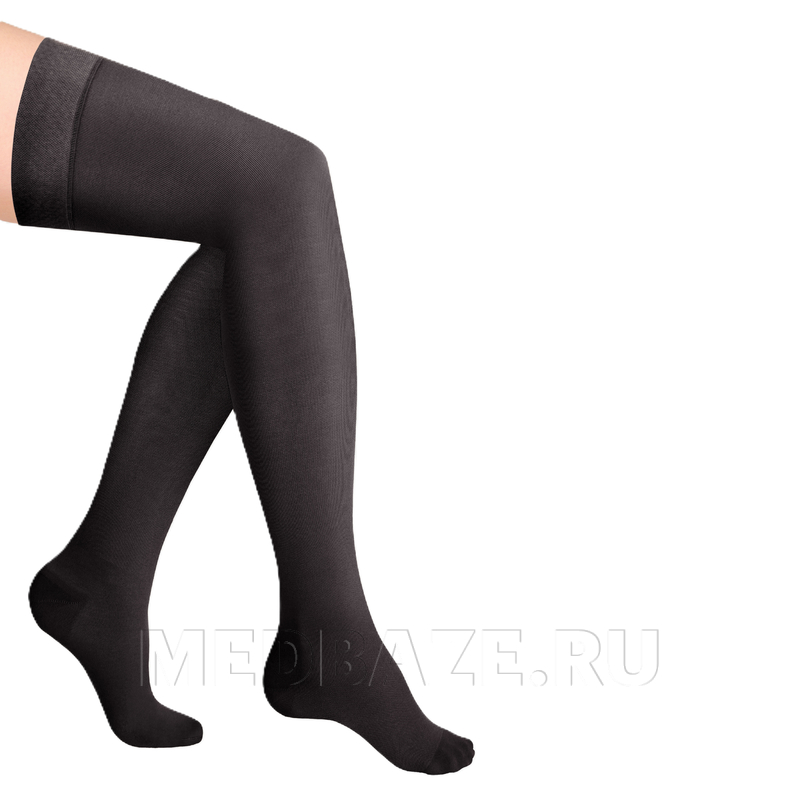 Чулки с простой резинкой на силиконовой основе с закрытым носком Idealista ID-300, 1 класс компрессии, Экотен