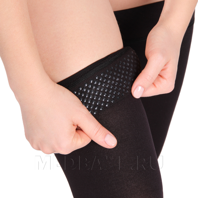 Чулки с простой резинкой на силиконовой основе с закрытым носком Idealista ID-300, 1 класс компрессии, Экотен