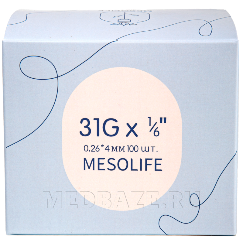 Игла для мезотерапии Mesolife 31G 0.26×4 мм (100 шт.)