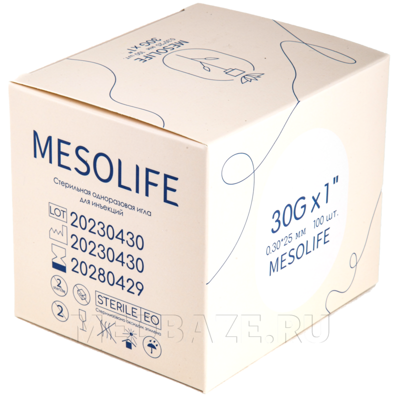 Игла Mesolife 30G 0,30×25 мм (100 шт.)