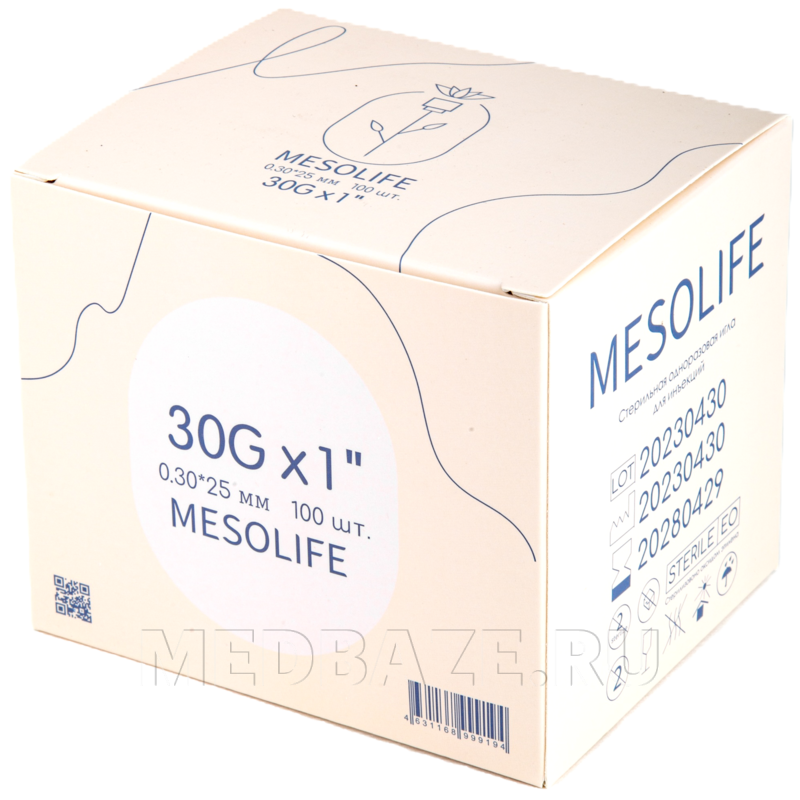 Игла Mesolife 30G 0,30×25 мм (100 шт.)