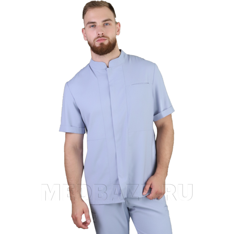 Рубашка мужская на молнии Тезис TZ700, серый