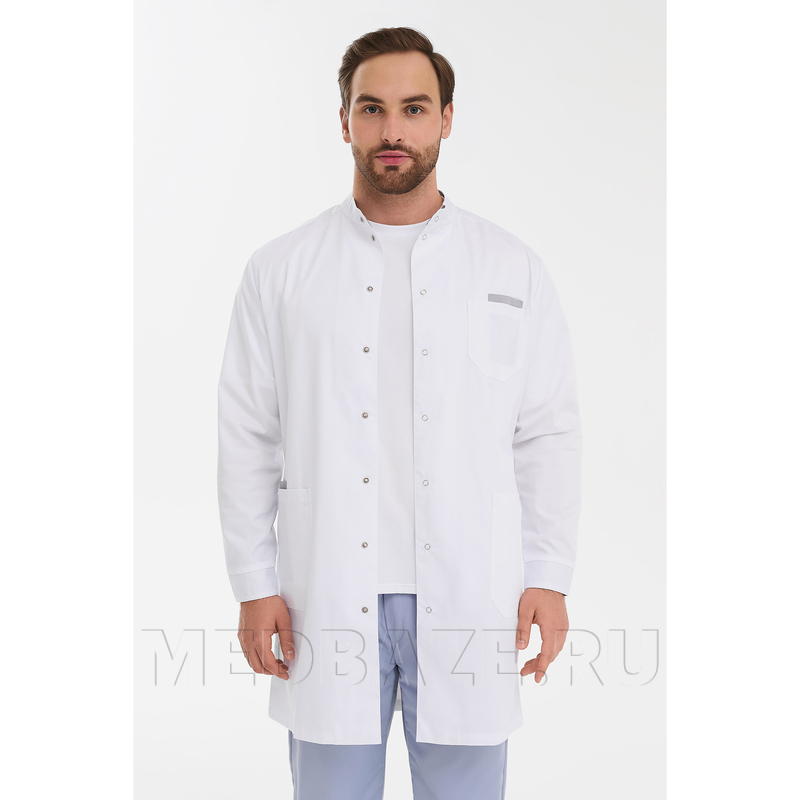Халат мужской на кнопках Тезис TZ810, белый
