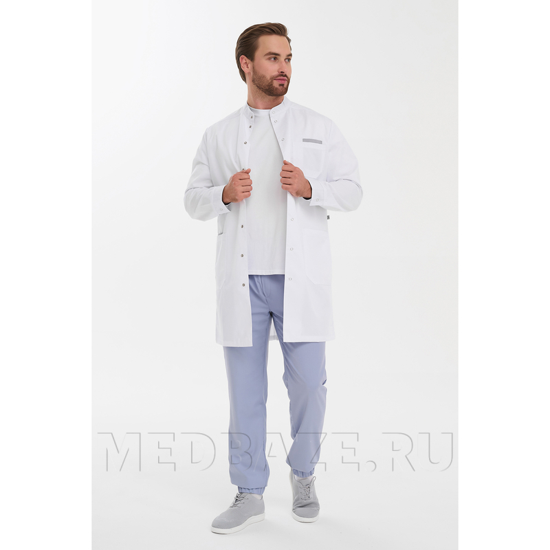 Халат мужской на кнопках Тезис TZ810, белый