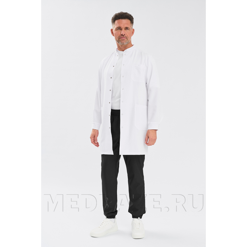 Халат мужской на кнопках Тезис TZ811, белый