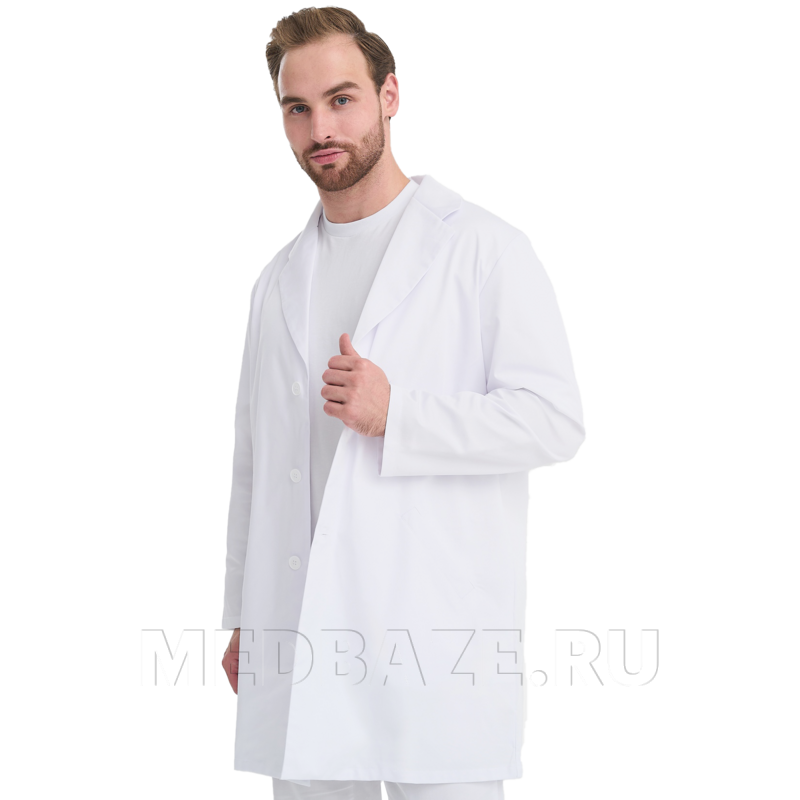 Халат мужской на пуговицах Тезис TZ800, velum, белый