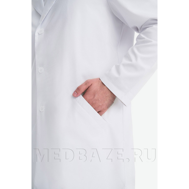 Халат мужской на пуговицах Тезис TZ800, velum, белый