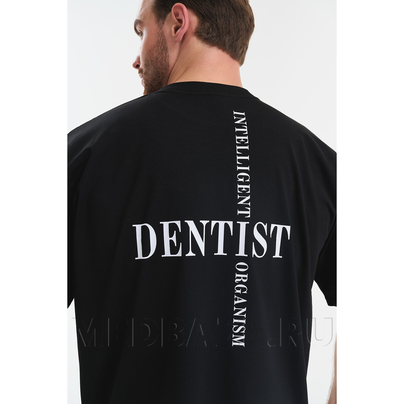 Футболка мужская Тезис TZ510, принт "DENTIST", черный, 46-48