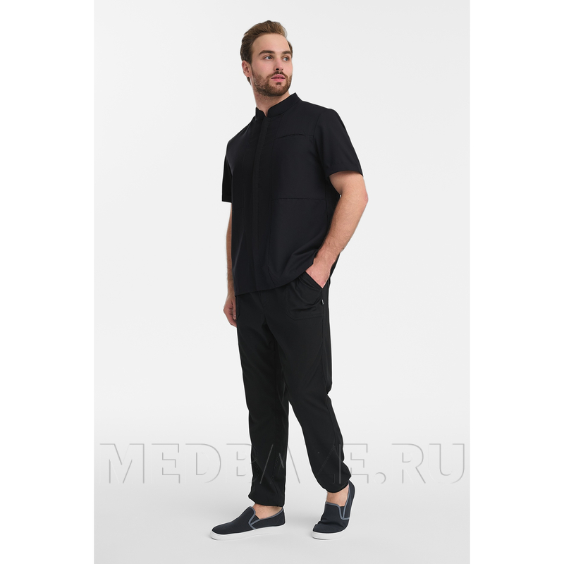 Рубашка мужская на молнии Тезис TZ700, черный