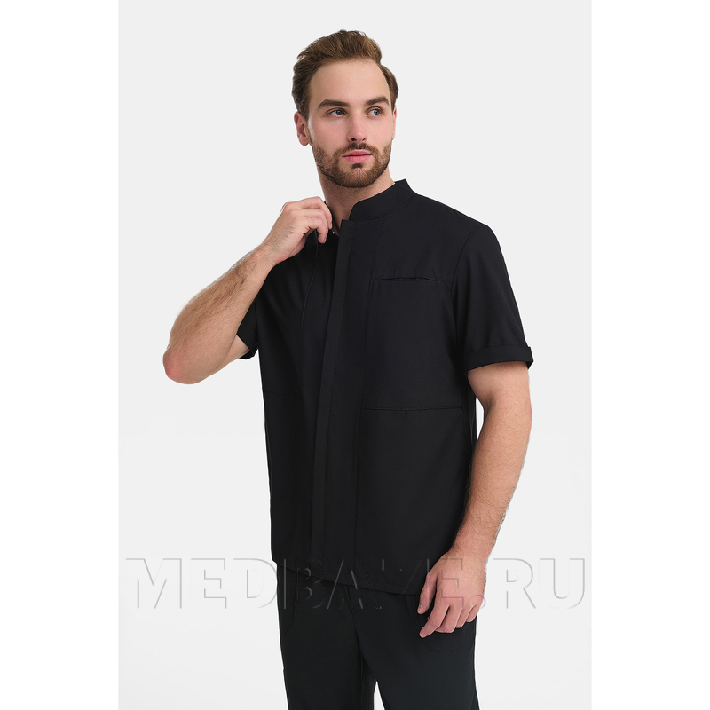 Рубашка мужская на молнии Тезис TZ700, черный