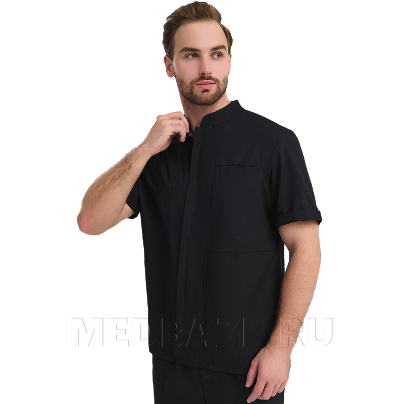 Рубашка мужская на молнии Тезис TZ700, черный