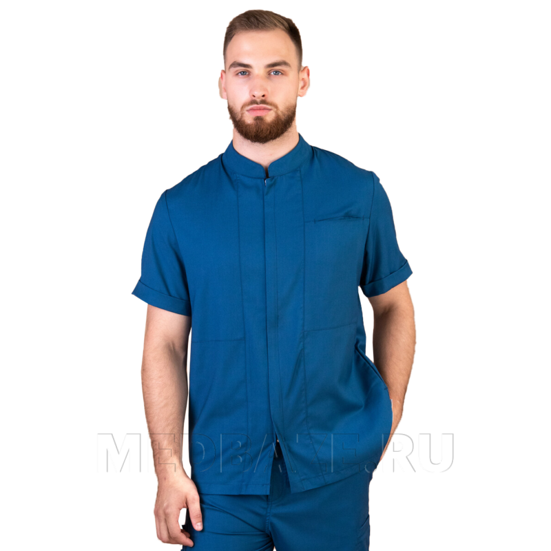 Рубашка мужская на молнии Тезис TZ700, синий