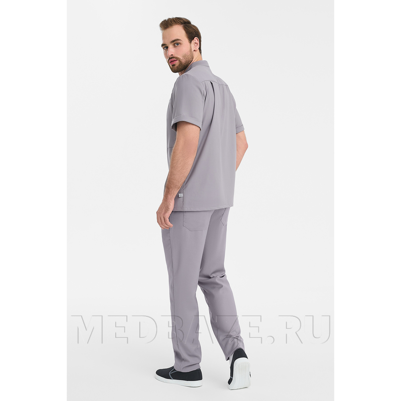 Рубашка мужская на молнии Тезис TZ700, серо-бежевый