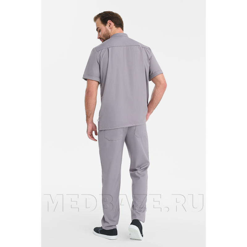 Рубашка мужская на молнии Тезис TZ700, серо-бежевый