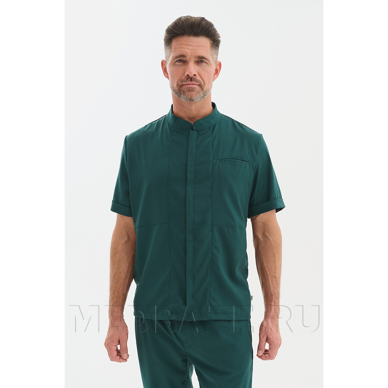 Рубашка мужская на молнии Тезис TZ700, зеленый