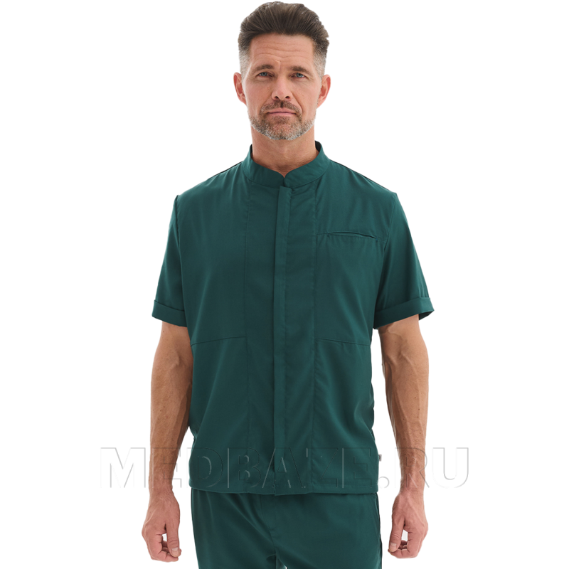 Рубашка мужская на молнии Тезис TZ700, зеленый