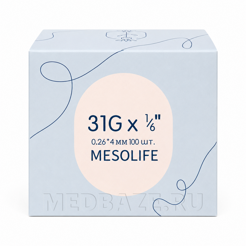 Игла для мезотерапии Mesolife 31G 0.26×4 мм (100 шт.)