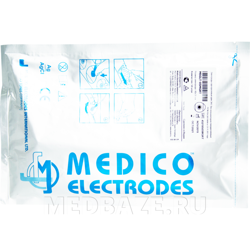 Электроды для ЭКГ MEDICA MSGLT-05MGRT (40*36 мм) 50 шт/уп