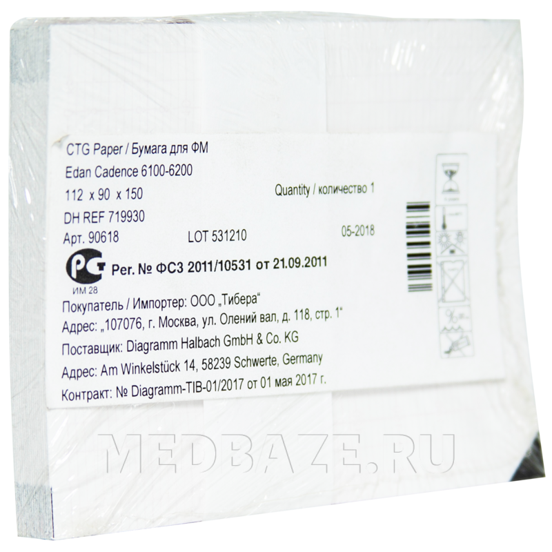 Бумага для КТГ Comen Star 5000C, 112*90 мм, клетка (561343, 2058, 2046), 150 лист/пачка