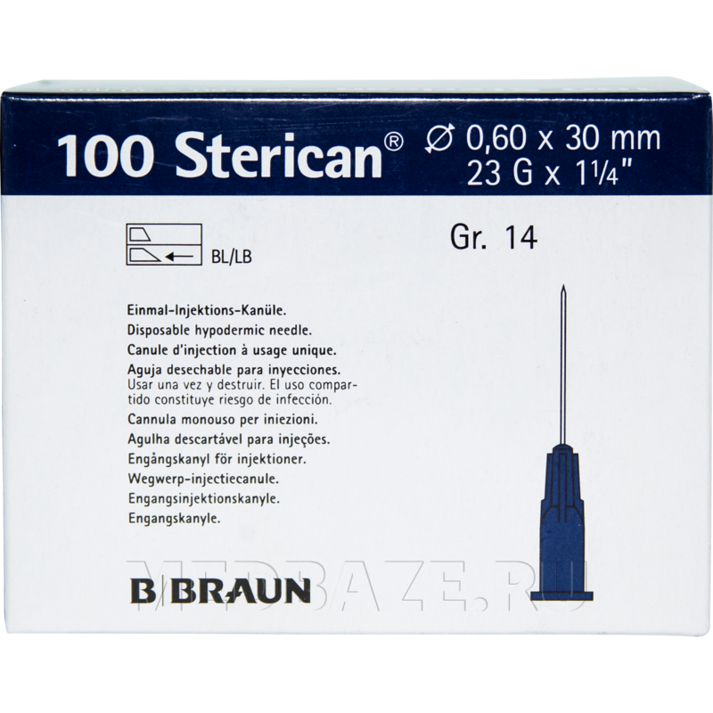 Игла инъекционная B.Braun 4657640 Стерикан 0.60*30 мм 23G 100 шт/уп