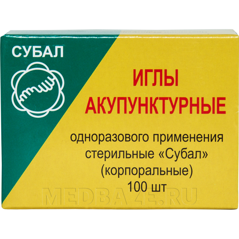 Игла акупунктурная без направителя одноразовая 0.25*25 мм, Субал, 100 шт/уп