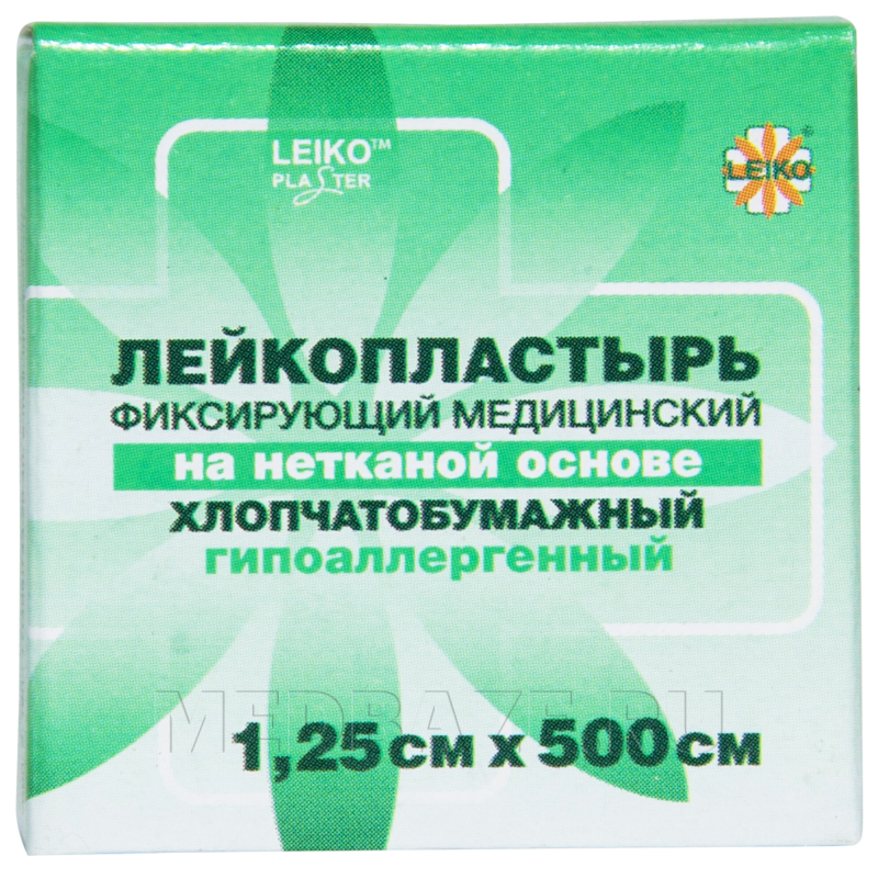 Пластырь бумажный, 1.25 см*5 м, Leiko plaster