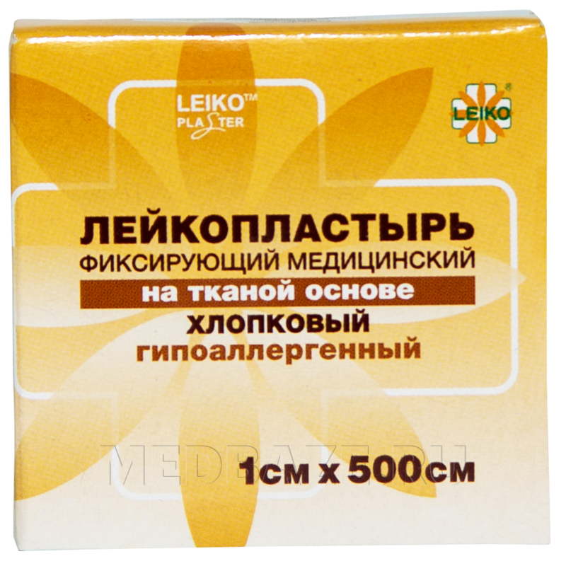 Пластырь фиксирующий Leiko plaster 1*500 см