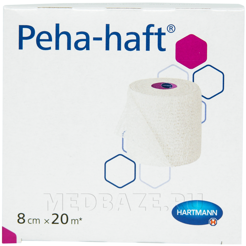 Бинт эластичный, самофиксирующийся, 8 см*20 м, Peha-Haft, (932 448), Hartmann